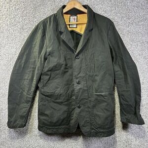 Relwen Jacket Mens Medium Green Canvas Field Chore Blazer Button Lined Outdoor